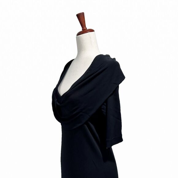 Escada Draped Cowlneck Dress Size 38 US 6 Women's Black Formal‎ Holiday (8) - Picture 5 of 10
